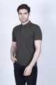 BORDEAUX COLORED, SHORT SLEEVE, POLO STAND UP T-SHIRT WITH LYCRA