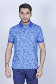 SHORT SLEEVE, POLO COLLAR, REGULAR-FIT T-SHIRT. BLUE