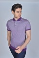 DRIED ROSE COLOR, SHORT SLEEVE, MADE OF SPECIAL MERCERIZED FABRIC, POLO COLLAR, SNAP-BUTTON FASTENING , CLASSIC T-SHIRT.
