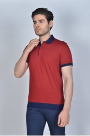 BLUE COLORED, SHORT SLEEVE, MADE OF SPECIAL MERCERIZED FABRIC, ROUND NECK, SNAP-BUTTON FASTENING , CLASSIC T-SHIRT.