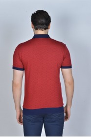 BLUE COLORED, SHORT SLEEVE, MADE OF SPECIAL MERCERIZED FABRIC, ROUND NECK, SNAP-BUTTON FASTENING , CLASSIC T-SHIRT.