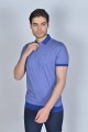 DARK BLUE COLOR, SHORT SLEEVE, MADE OF SPECIAL MERCERIZED FABRIC, POLO COLLAR, SNAP-BUTTON FASTENING , CLASSIC T-SHIRT.