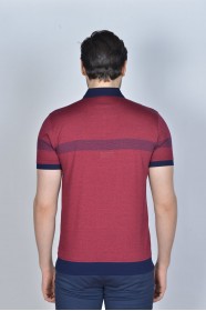 SHORT SLEEVE, MADE OF SPECIAL MERCERIZED FABRIC, POLO COLLAR, SNAP-BUTTON FASTENING , CLASSIC T-SHIRT. BORDEAUX