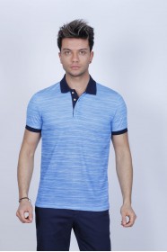 BLUE COLOR, SHORT SLEEVE, REGULAR-FIT, POLO T-SHIRT.