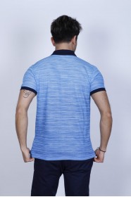 BLUE COLOR, SHORT SLEEVE, REGULAR-FIT, POLO T-SHIRT.