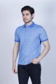 SHORT SLEEVE, REGULAR-FIT, POLO COLLAR PIKE T-SHIRT. SAX BLUE