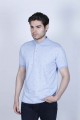 SHORT SLEEVE, REGULAR-FIT, POLO COLLAR PIKE T-SHIRT. ICE-BLUE