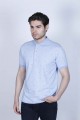 SHORT SLEEVE, REGULAR-FIT, POLO COLLAR PIKE T-SHIRT. SAX BLUE