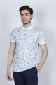 SHORT SLEEVE, REGULAR-FIT, POLO NECK PIKE T-SHIRT. ICE BLUE