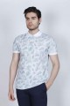 SHORT SLEEVE, REGULAR-FIT, POLO NECK PIKE T-SHIRT. SAXBLUE