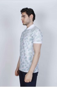 SHORT SLEEVE, REGULAR-FIT, POLO NECK PIKE T-SHIRT. WHITE