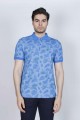 SHORT SLEEVE, REGULAR-FIT, POLO NECK PIKE T-SHIRT. ICE BLUE