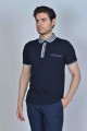 SHORT SLEEVE POLO COLLAR COTTON T-SHIRT. BLUE