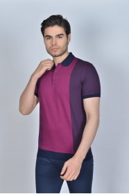 CHERRY COLOR, SHORT SLEEVE, MADE OF SPECIAL MERCERIZED FABRIC, POLO COLLAR, SNAP-BUTTON FASTENING , CLASSIC T-SHIRT.