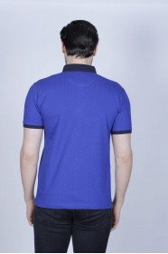 TEXTURED POLO SHIRT. ICEBLUE