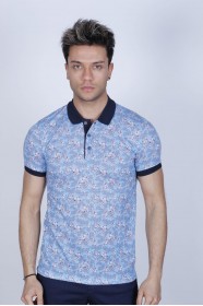 BLUE COLOR, SHORT SLEEVE, REGULAR-FIT, POLO T-SHIRT.