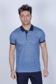 BLUE COLOR, SHORT SLEEVE, REGULAR-FIT, POLO T-SHIRT.