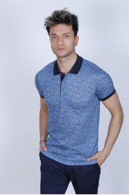 PETROIL COLOR, SHORT SLEEVE, REGULAR-FIT, POLO T-SHIRT.