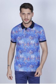 NAVY BLUE COLOR, SHORT SLEEVE, REGULAR-FIT, POLO T-SHIRT.