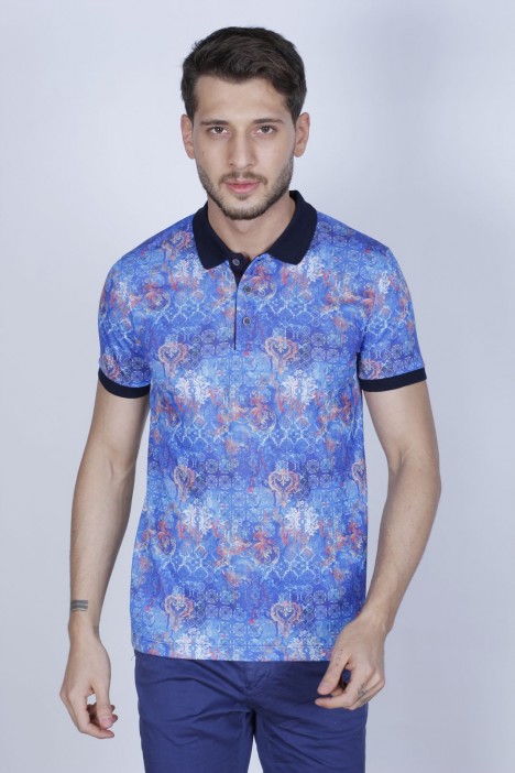 NAVY BLUE COLOR, SHORT SLEEVE, REGULAR-FIT, POLO T-SHIRT.