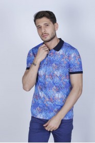 NAVY BLUE COLOR, SHORT SLEEVE, REGULAR-FIT, POLO T-SHIRT.
