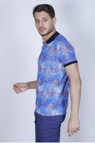 NAVY BLUE COLOR, SHORT SLEEVE, REGULAR-FIT, POLO T-SHIRT.