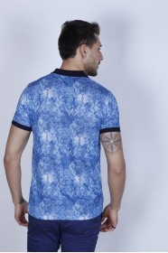 INDIGO COLOR, SHORT SLEEVE, REGULAR-FIT, POLO T-SHIRT.