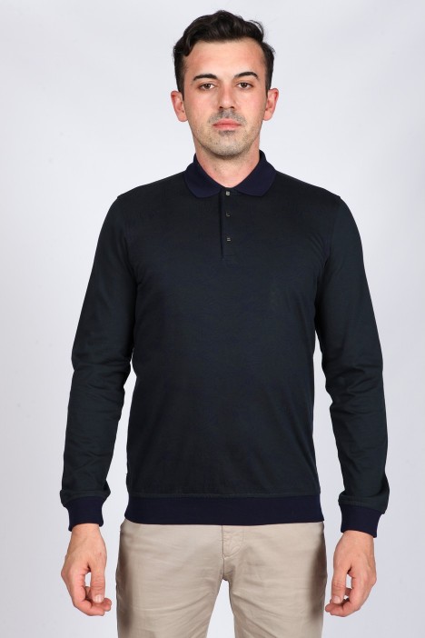 GREEN COLOR LONG SLEEVE MERCERIZED POLO TSHIRT