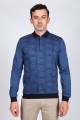 INDIGO COLOR LONG SLEEVE MERCERIZED POLO TSHIRT
