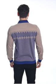 BEİGE COLOR LONG SLEEVE MERCERIZED POLO TSHIRT