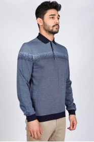 BLUE COLOR LONG SLEEVE MERCERIZED POLO TSHIRT