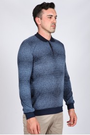 ﻿Long Sleeve Polo Neck T-Shirt Laci-Open indigo