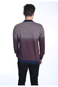 BORDEAUX - GREY TEXTURED BASIC POLO T-SHIRT