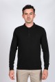 BLACK COLOR POLO T-SHIRT WITH LYCRA AND COTTON COLLAR