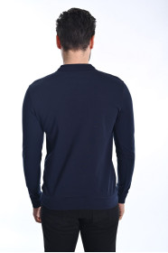 NAVY BLUE COLOR POLO T-SHIRT WITH LYCRA AND COTTON COLLAR