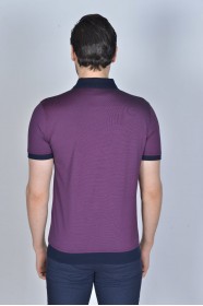 CHERRY COLOR, SHORT SLEEVE, MADE OF SPECIAL MERCERIZED FABRIC, POLO COLLAR, SNAP-BUTTON FASTENING , CLASSIC T-SHIRT.