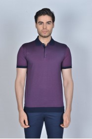 CHERRY COLOR, SHORT SLEEVE, MADE OF SPECIAL MERCERIZED FABRIC, POLO COLLAR, SNAP-BUTTON FASTENING , CLASSIC T-SHIRT.