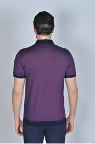 CHERRY COLOR, SHORT SLEEVE, MADE OF SPECIAL MERCERIZED FABRIC, POLO COLLAR, SNAP-BUTTON FASTENING , CLASSIC T-SHIRT.