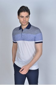 WHITE COLOR, SHORT SLEEVE, MADE OF SPECIAL MERCERIZED FABRIC, POLO COLLAR, SNAP-BUTTON FASTENING , CLASSIC T-SHIRT.