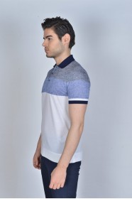 WHITE COLOR, SHORT SLEEVE, MADE OF SPECIAL MERCERIZED FABRIC, POLO COLLAR, SNAP-BUTTON FASTENING , CLASSIC T-SHIRT.