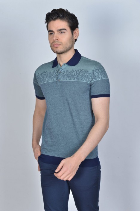 SHORT SLEEVE, MADE OF SPECIAL MERCERIZED FABRIC, POLO COLLAR, CLICK, CLASSIC CUT T-SHIRT. MINT