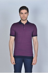 CHERRY COLOR, SHORT SLEEVE, MADE OF SPECIAL MERCERIZED FABRIC, POLO COLLAR, SNAP-BUTTON FASTENING , CLASSIC T-SHIRT.