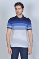 NAVY BLUE COLOR, SHORT SLEEVE, MADE OF SPECIAL MERCERIZED FABRIC, POLO COLLAR, SNAP-BUTTON FASTENING , CLASSIC T-SHIRT.