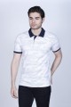 GRAY/ WHITE COLOR SHORT SLEEVE POLO NECK COTTON T-SHIRT
