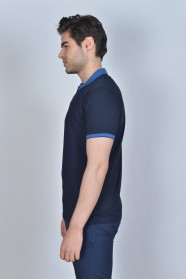 NAVY BLUE COLOR, SHORT SLEEVE, POLO NECK, COTTON / LYCRA BLENDED T-SHIRT