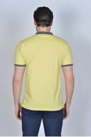 YELLOW COLOR, SHORT SLEEVE, POLO NECK, COTTON / LYCRA BLENDED T-SHIRT