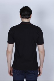 BLACK COLORED, SHORT SLEEVE, COTTON PIKE T-SHIRT WITH LOGO ON THE CHEST
