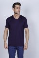 BLUE COLOR SHORT SLEEVE ROUND NECK VISCOSE T-SHIRT