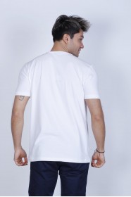 SHORT SLEEVE REGULAR-FIT V- NECK T-SHIRT WHITE