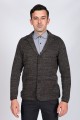MELANGE BROWN WOOL JACKET WITH BUTTONS